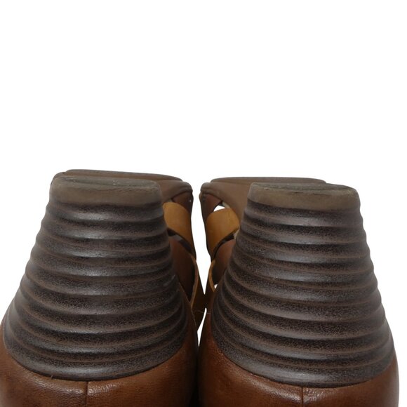 Clarks Valarie Dream Brown Leather Criss Cross Open Toe Heeled Sandals Womens 10 - Picture 11 of 13
